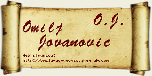 Omilj Jovanović vizit kartica